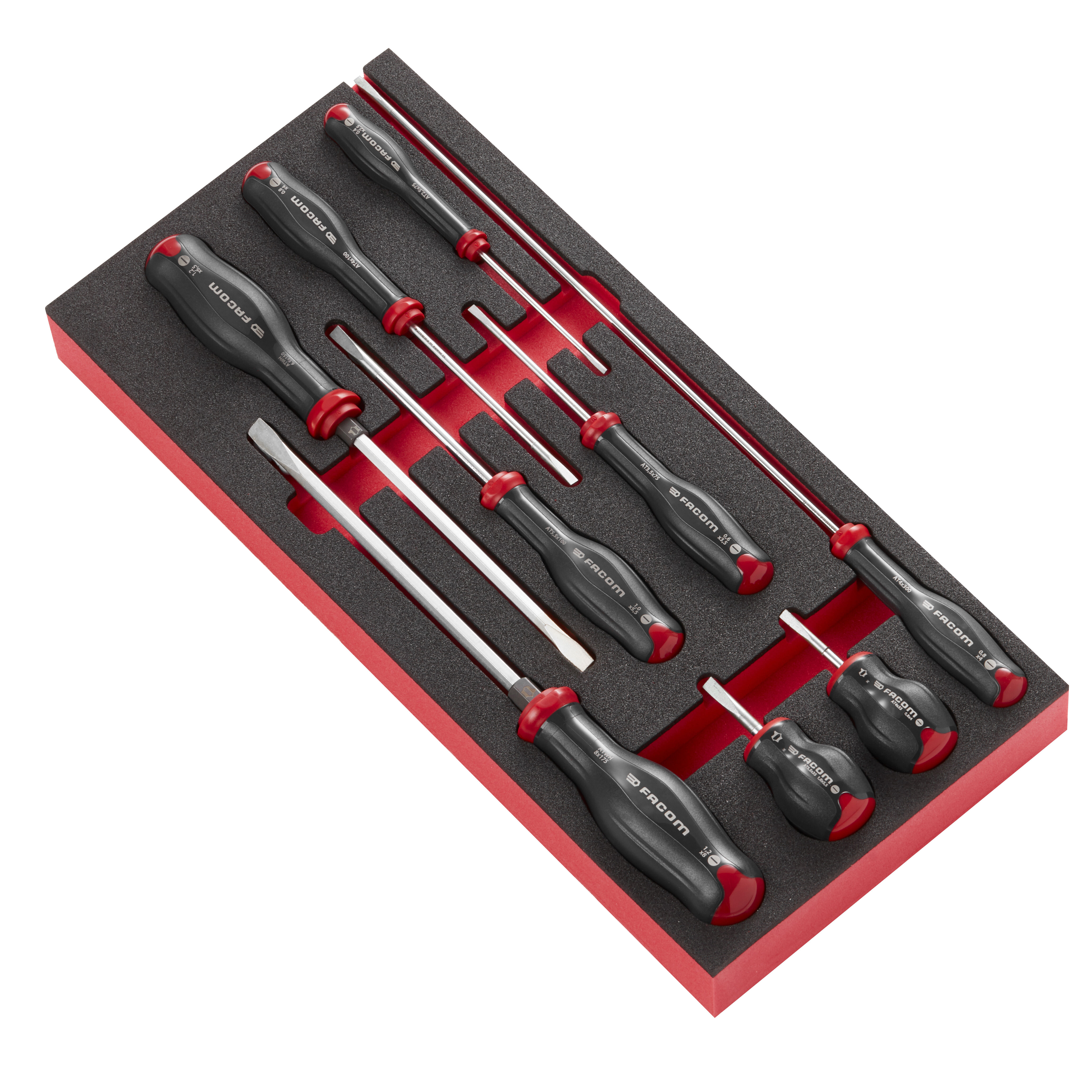 FACOM - Module mousse 9 tournevis Protwist plats - MODM.AT4PB
